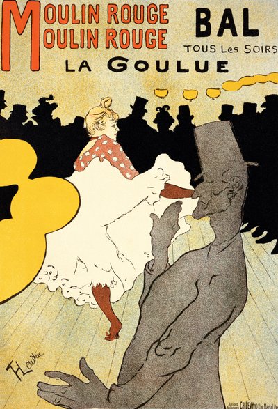 パリのムーランルージュで「ラグール」のポスターを複製（454、7015、84446を参照） 作： Henri de Toulouse Lautrec